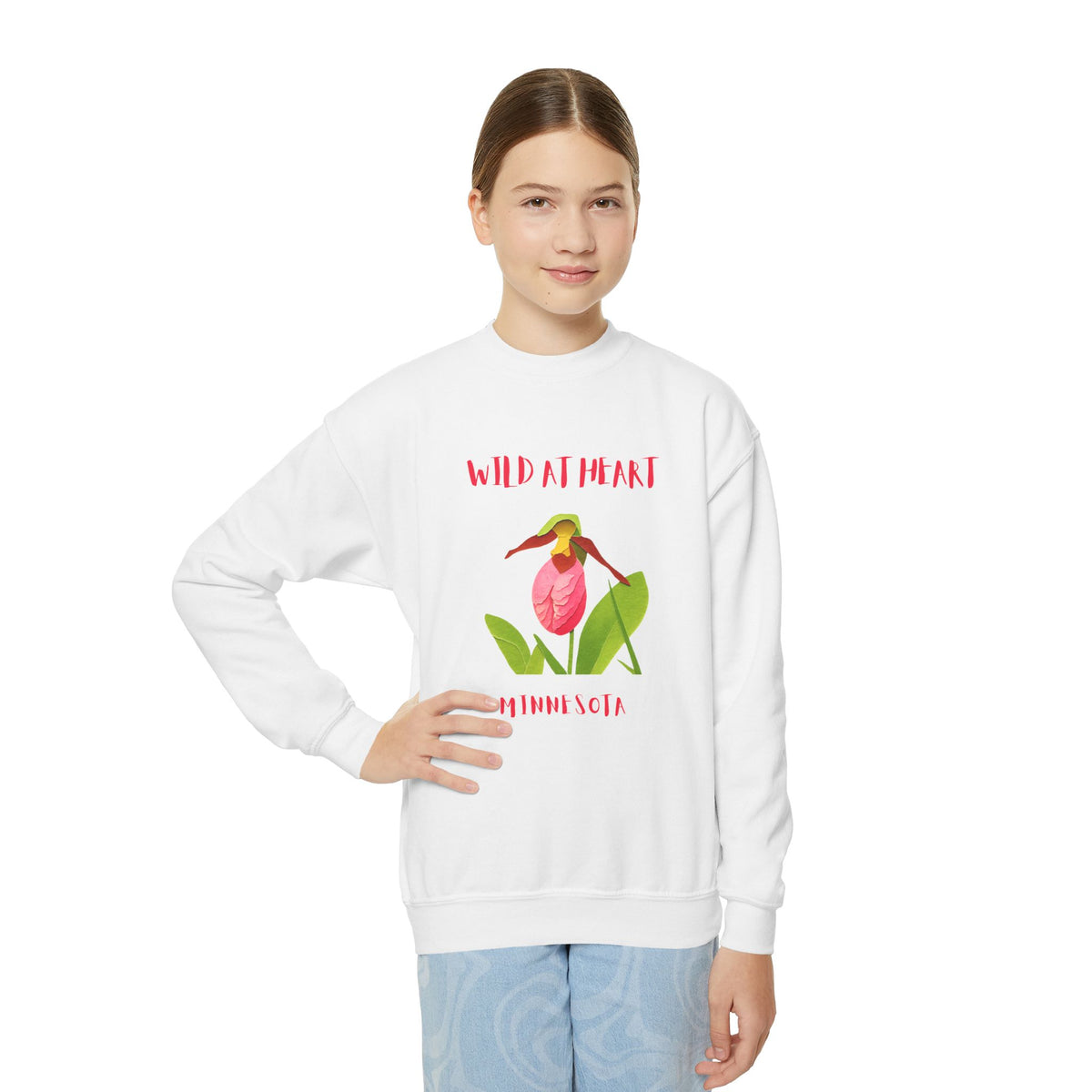 Minnesota Wild at Heart Youth Crewneck Sweatshirt