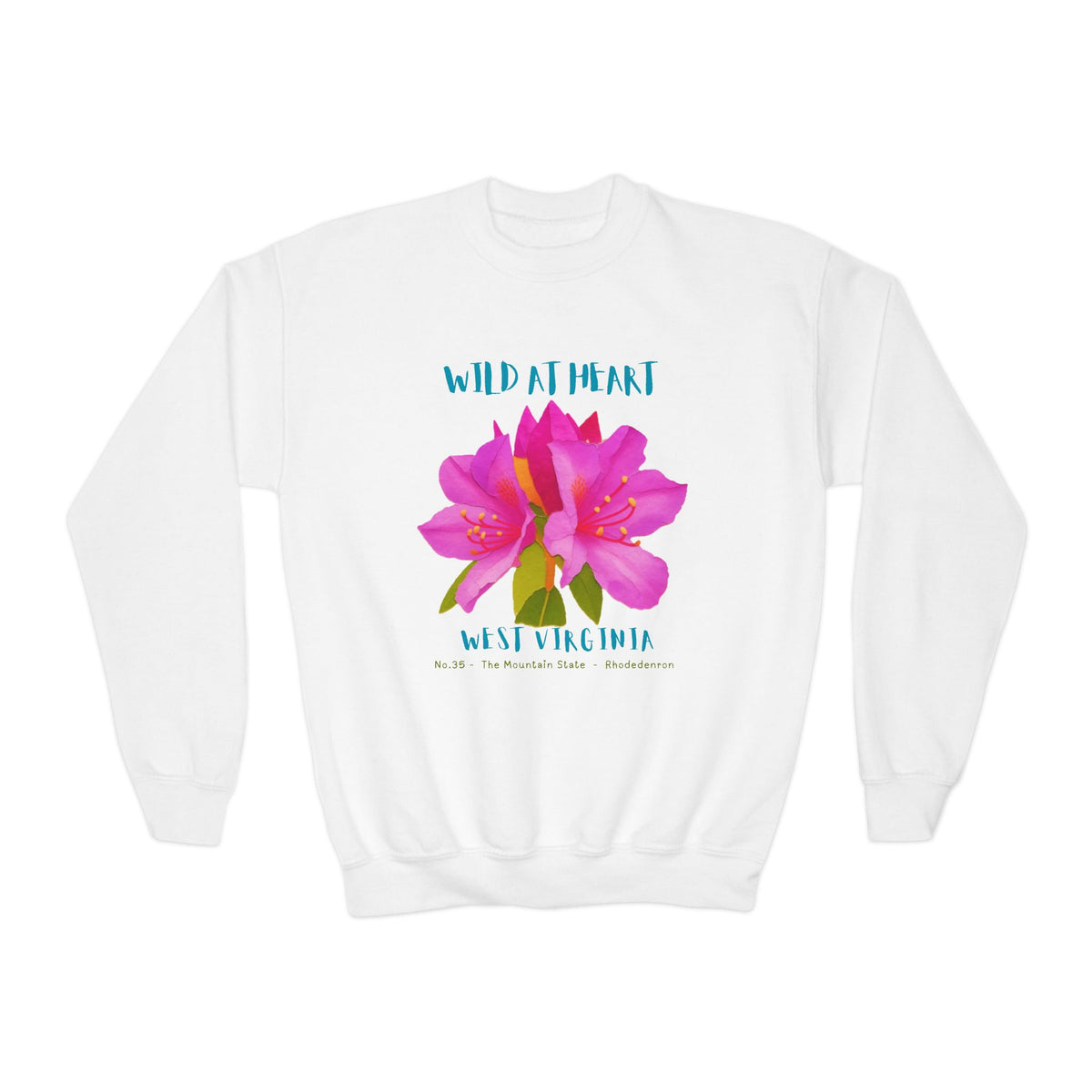 West Virginia Wild at Heart Youth Crewneck Sweatshirt