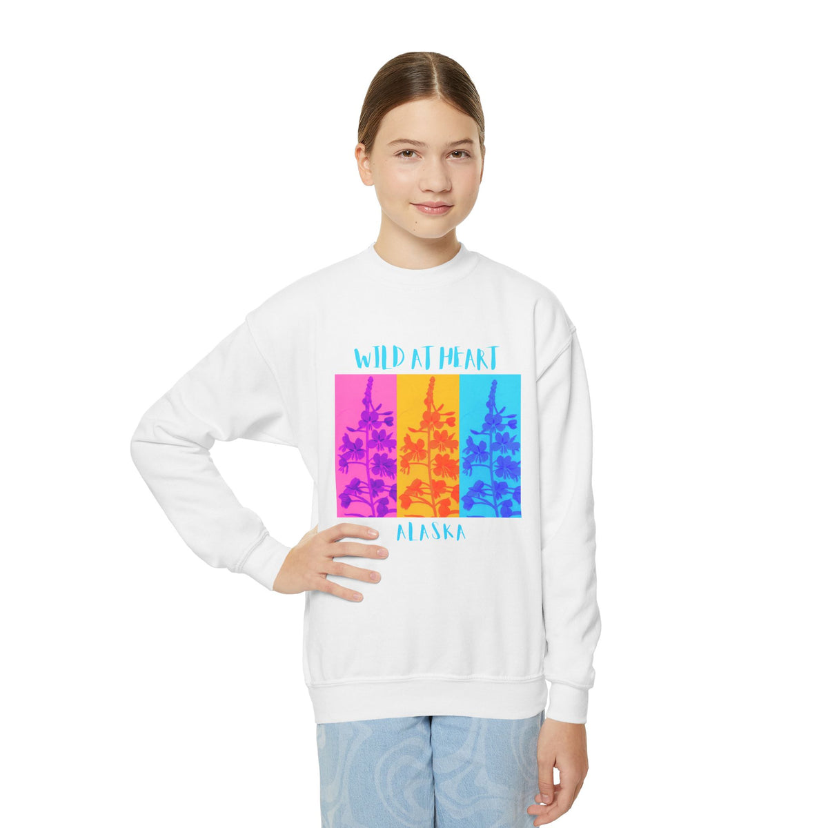 Alaska Wild at Heart Youth Crewneck Sweatshirt