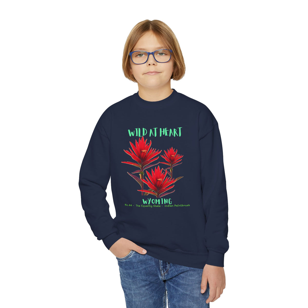Wyoming Wild at Heart Youth Crewneck Sweatshirt
