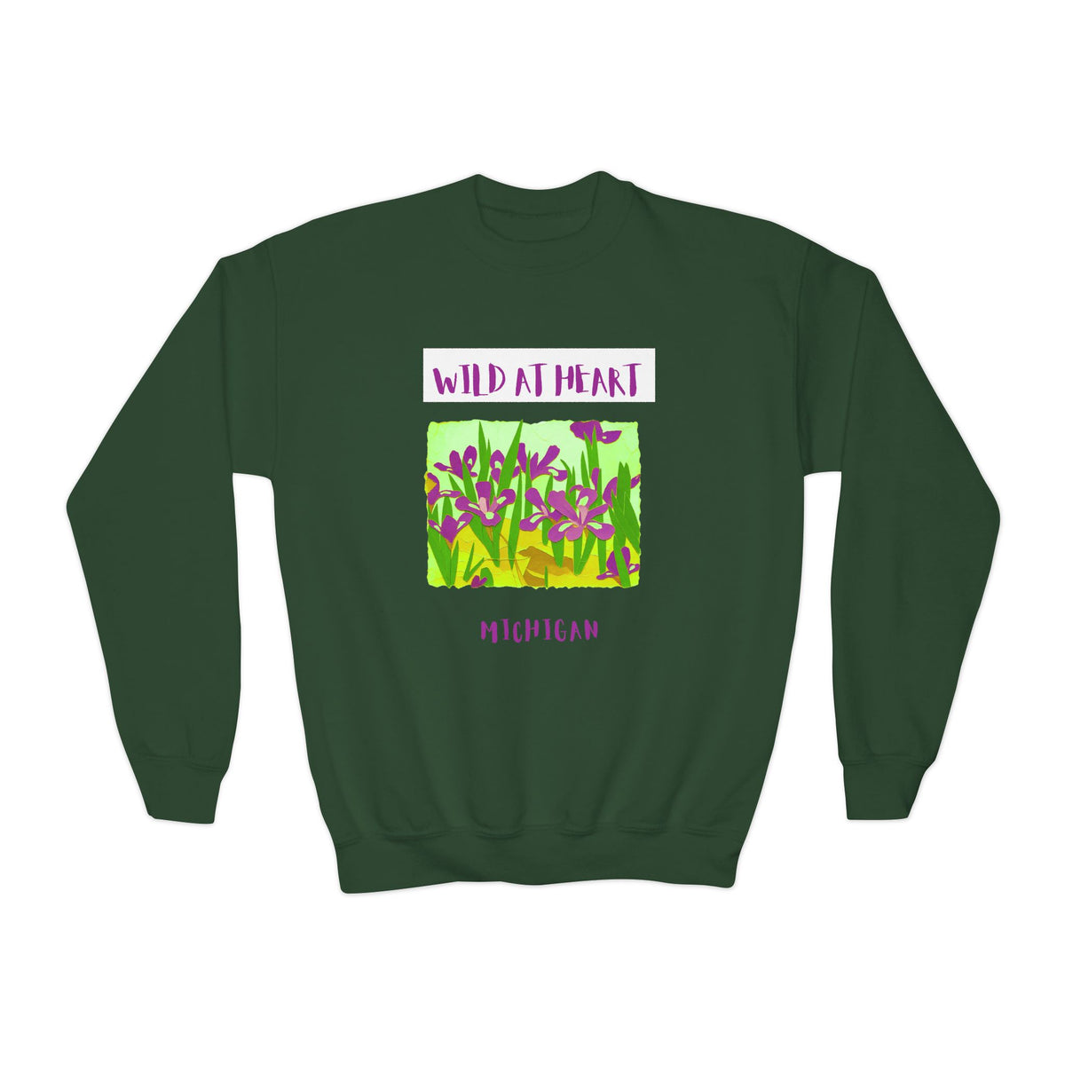 Michigan Wild at Heart Youth Crewneck Sweatshirt