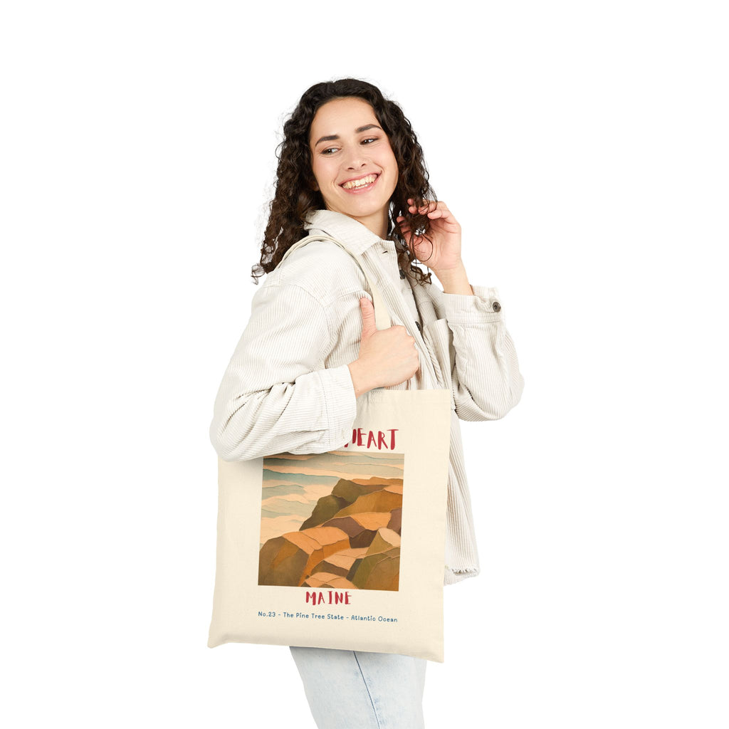 Wild at Heart Maine Tote — Vintage Coastal Landscape Cotton Canvas Bag