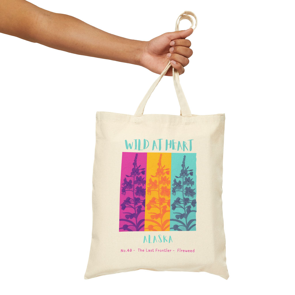"Wild at Heart" Alaska Tote - State Wildflower Fireweed