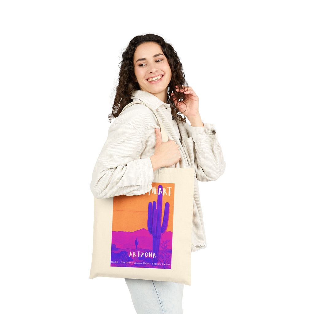 Wild at Heart Arizona Tote Bag – Desert Cactus Sunset Canvas Tote, Nature Explorer Gift for Kids