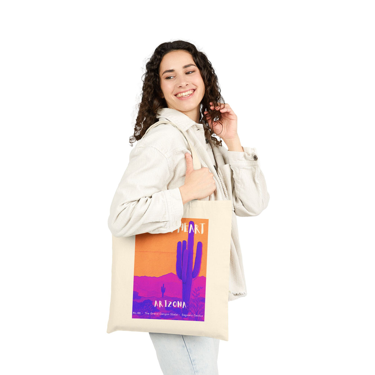 Wild at Heart Arizona Tote Bag – Desert Cactus Sunset Canvas Tote, Nature Explorer Gift for Kids