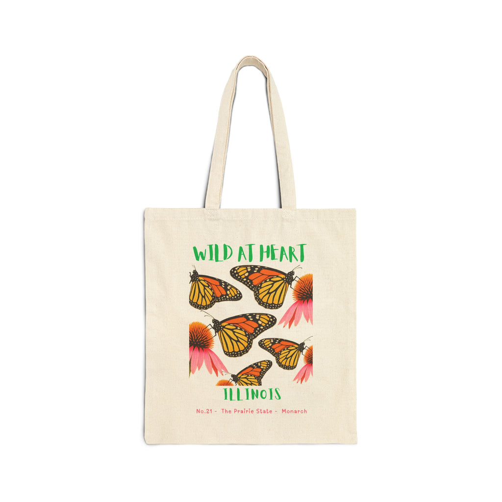 Wild at Heart Illinois Tote Bag – Canvas Nature Explorer Tote, Kids Adventure Gift