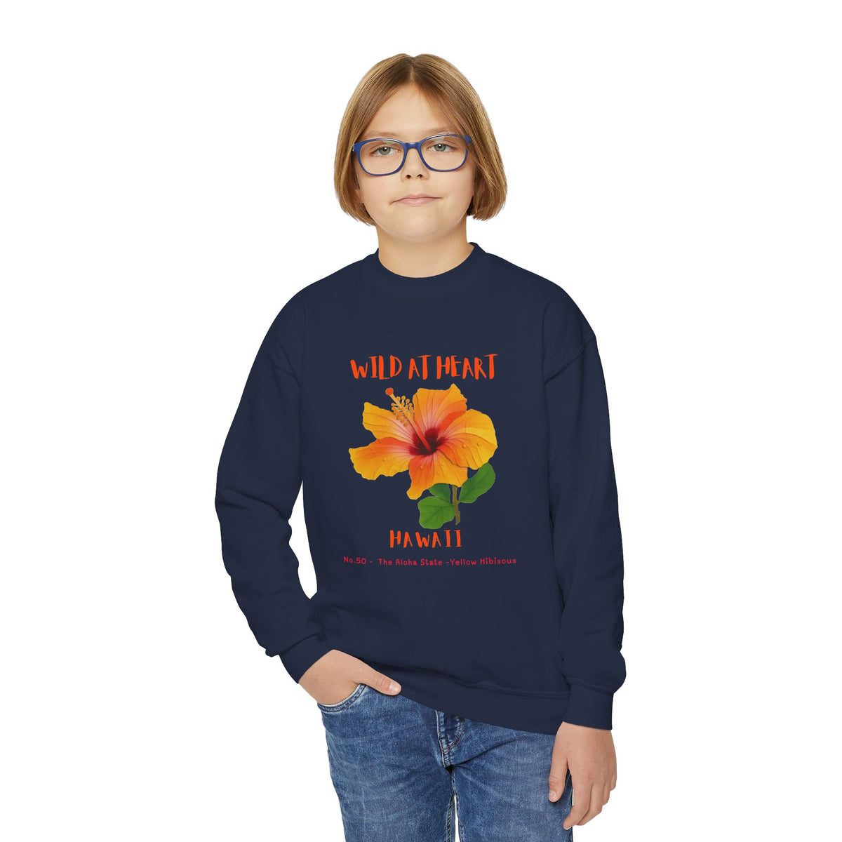 Hawaii Wild at Heart Youth Crewneck Sweatshirt