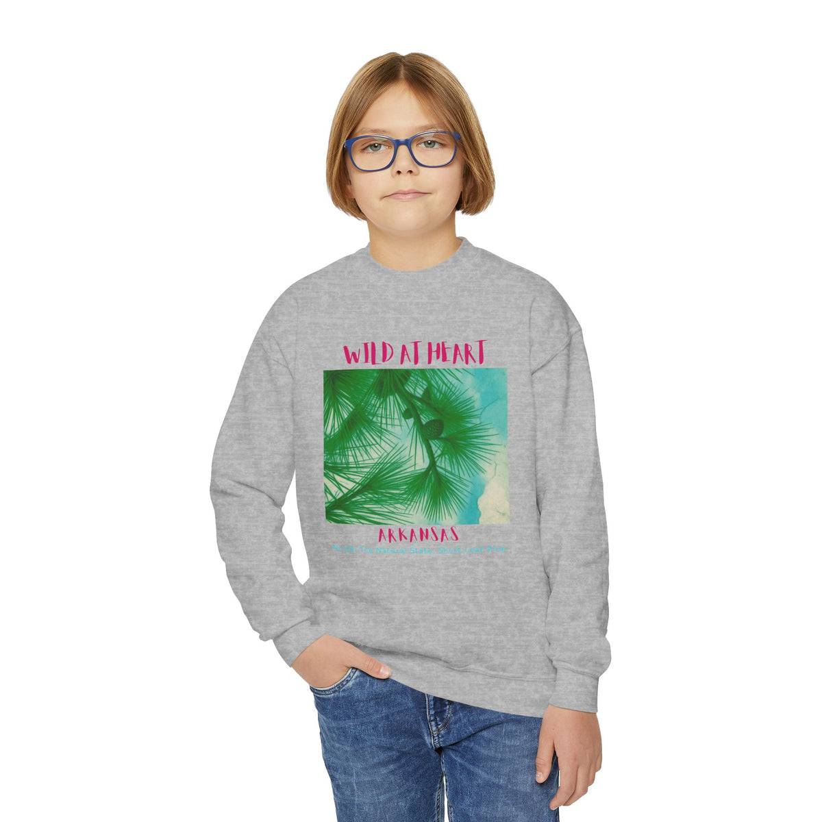 Arkansas Wild at Heart Youth Crewneck Sweatshirt