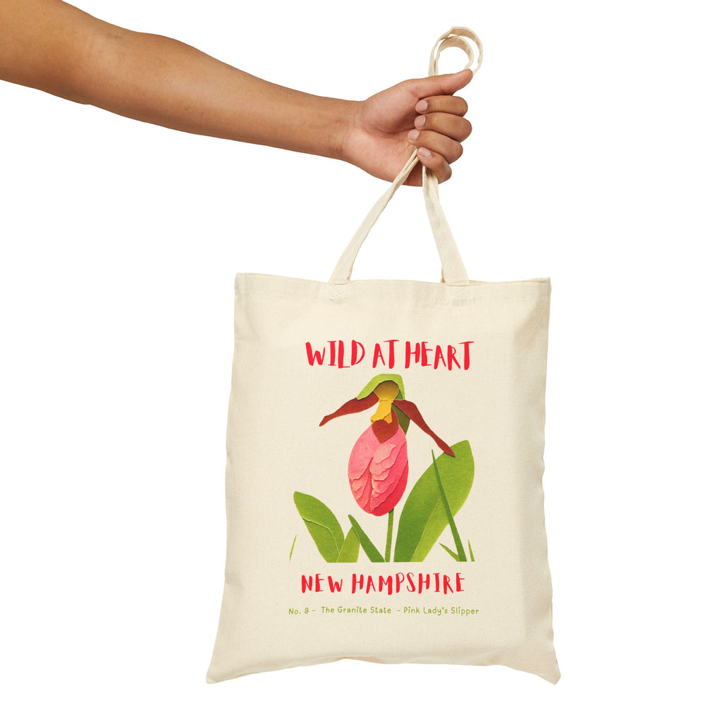 Wild at Heart New Hampshire Tote Bag – Canvas Nature Explorer Tote, Kids Adventure Gift