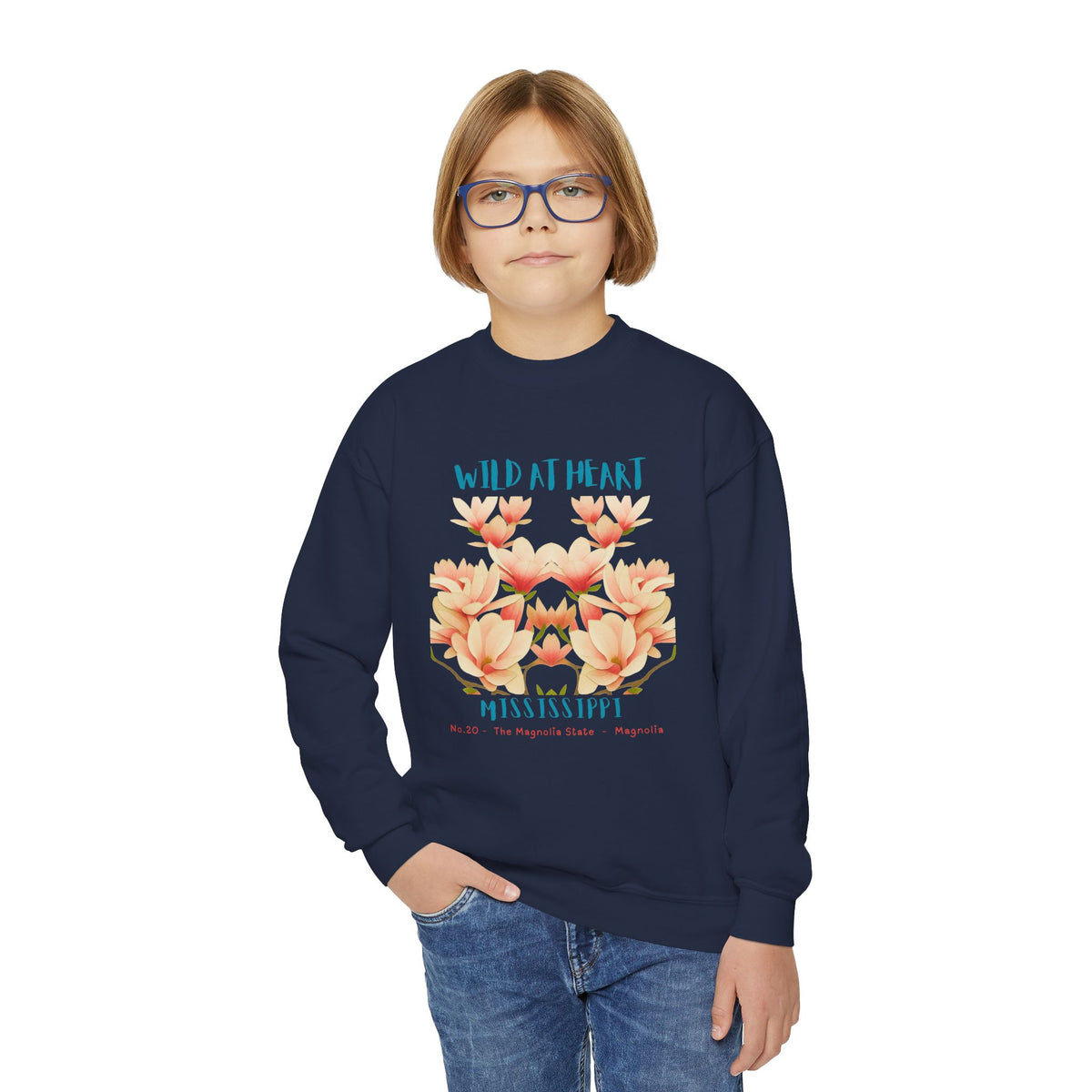 Mississippi Wild at Heart Youth Crewneck Sweatshirt