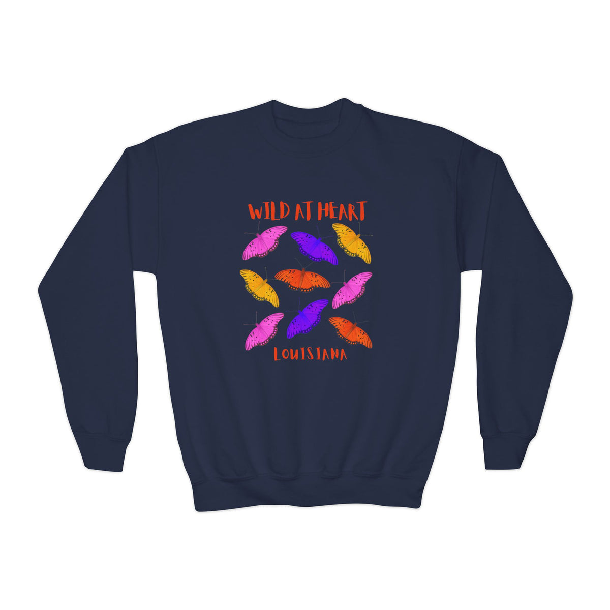 Louisiana Wild at Heart Youth Crewneck Sweatshirt