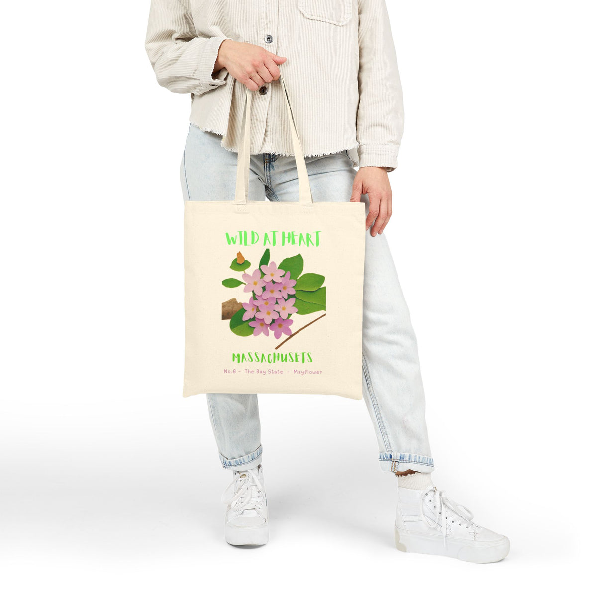 Wild at Heart Massachusetts Tote Bag – Canvas Nature Explorer Tote, Kids Adventure Gift