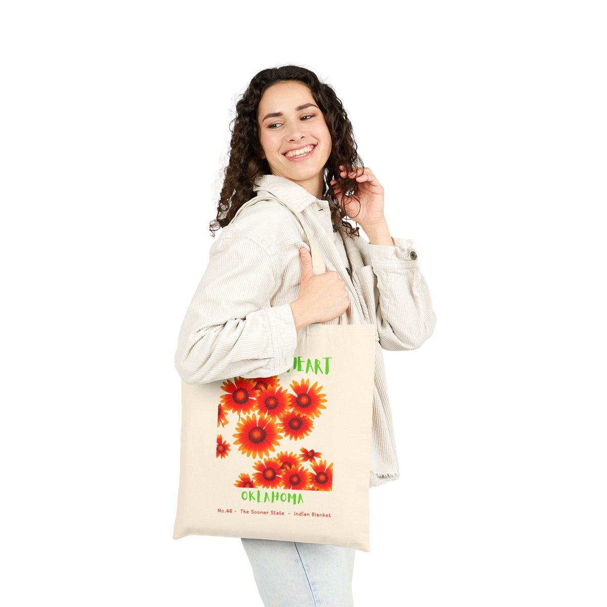 Wild at Heart Oklahoma Tote Bag – Sunflower Canvas Tote, Nature Explorer Gift for Kids
