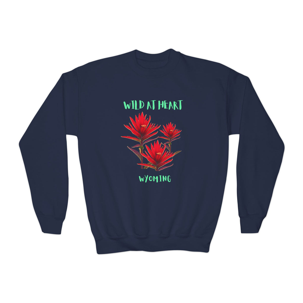 Wyoming Wild at Heart Youth Crewneck Sweatshirt