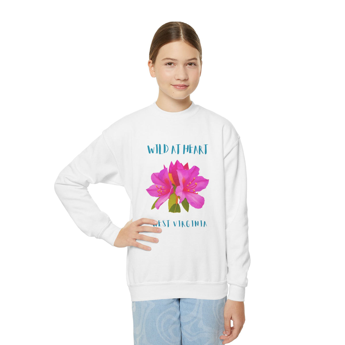 West Virginia Wild at Heart Youth Crewneck Sweatshirt