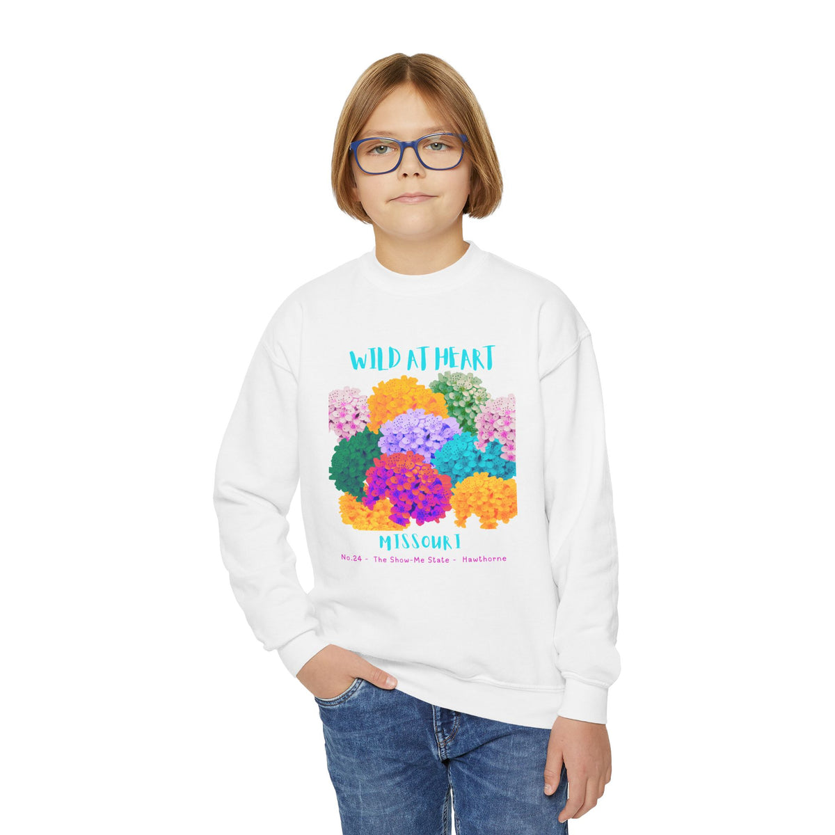 Missouri Wild at Heart Youth Crewneck Sweatshirt