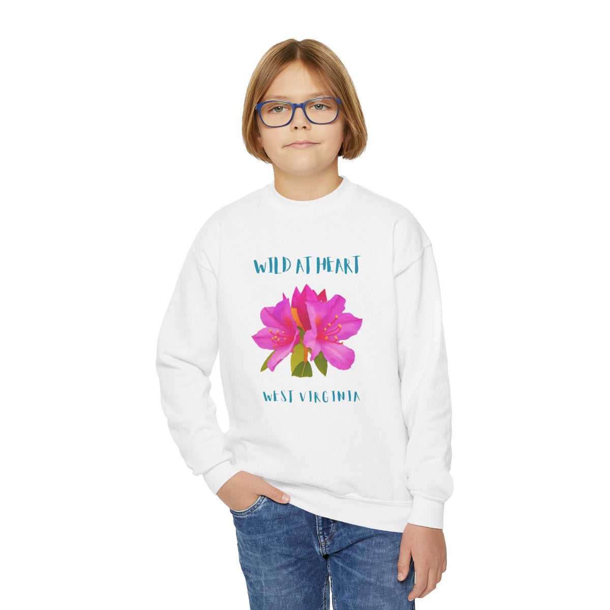 West Virginia Wild at Heart Youth Crewneck Sweatshirt