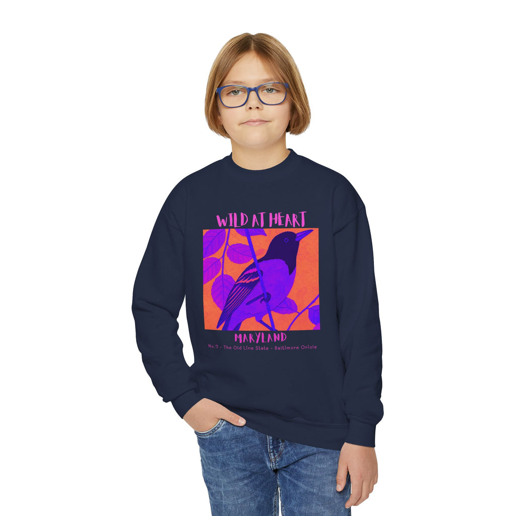 Maryland Wild at Heart Youth Crewneck Sweatshirt