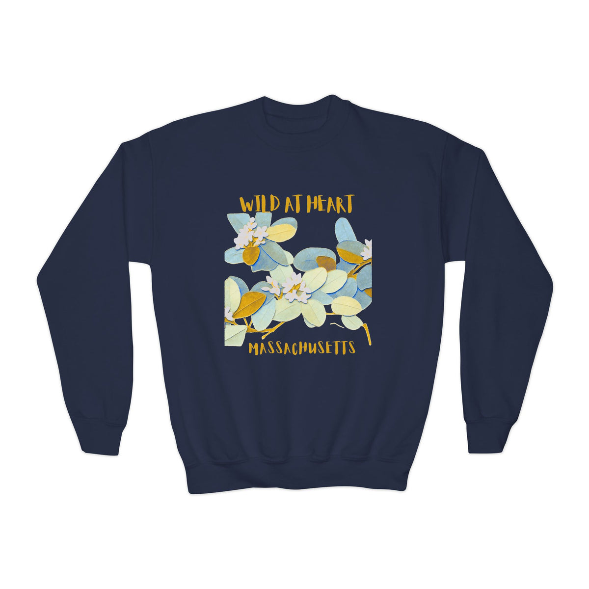 Massachusetts Wild at Heart Youth Crewneck Sweatshirt