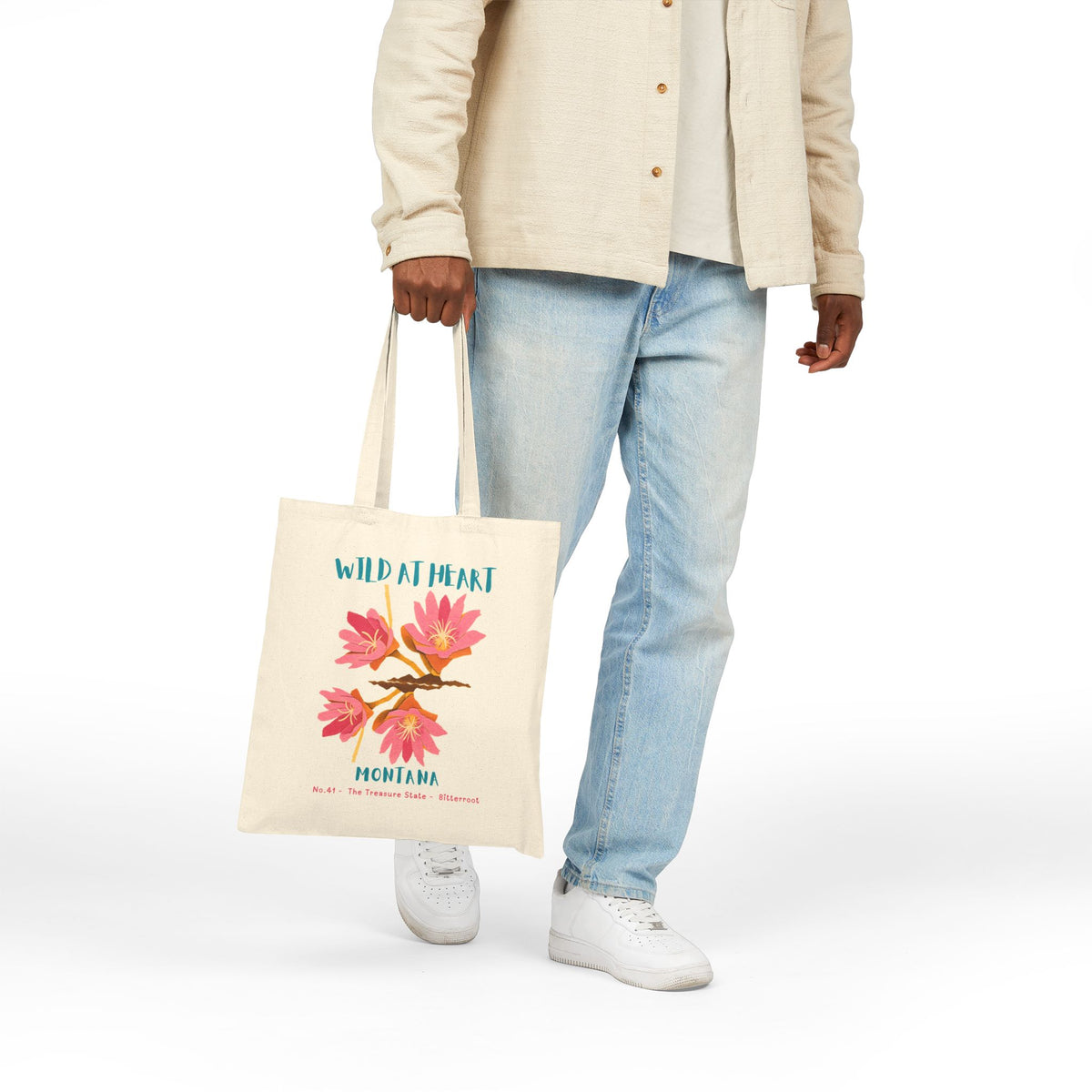 Wild at Heart Montana Tote Bag – Canvas Nature Explorer Tote, Kids Adventure Gift