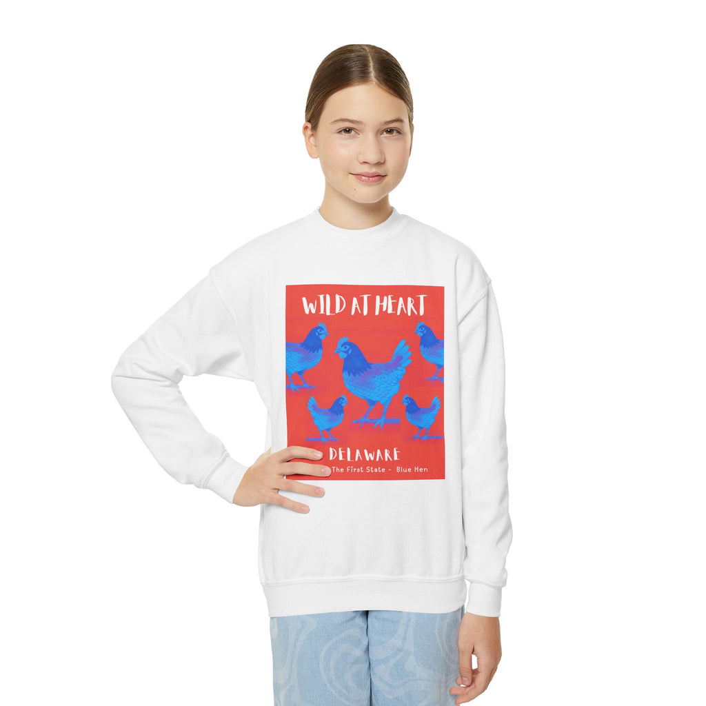 Delaware Wild at Heart Youth Crewneck Sweatshirt