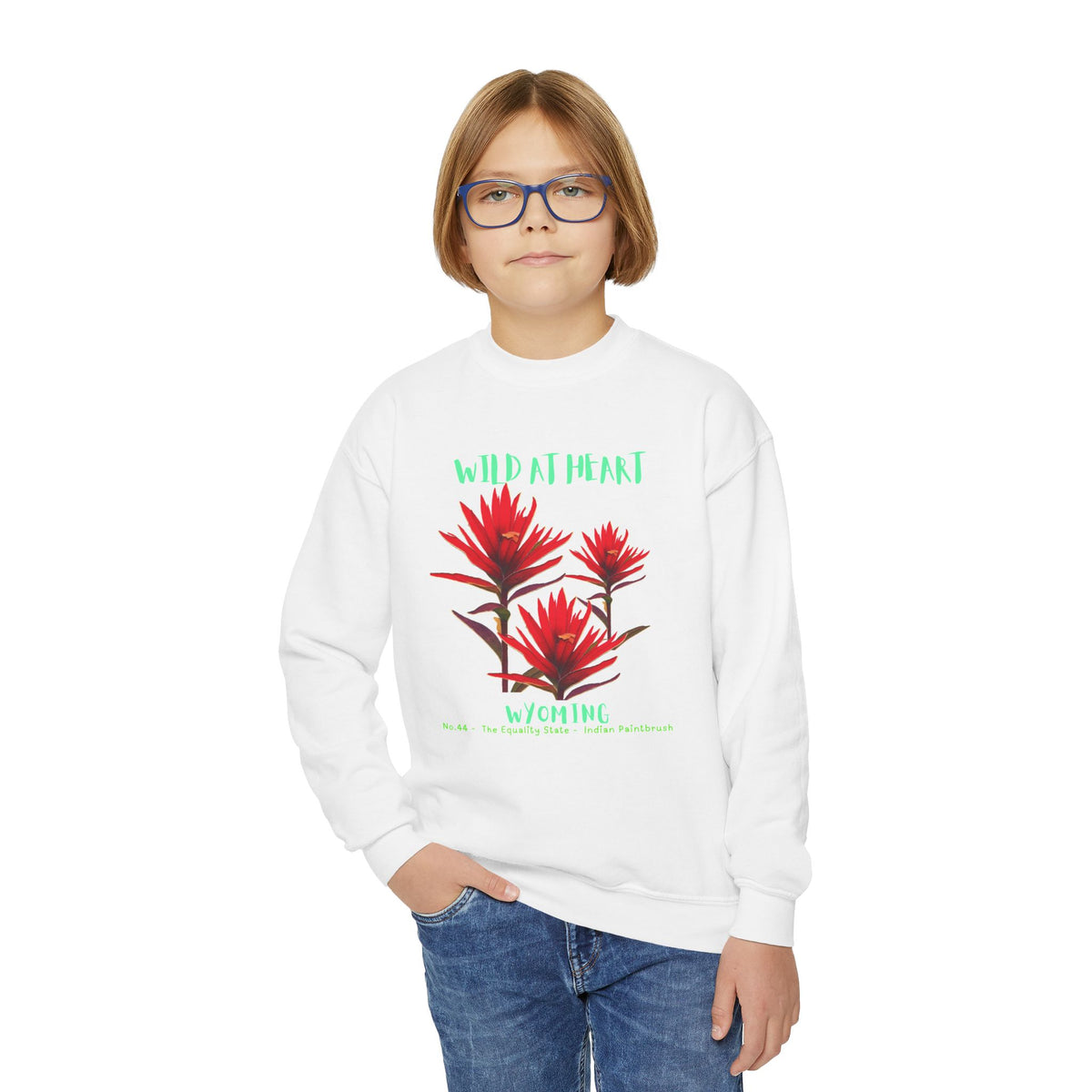 Wyoming Wild at Heart Youth Crewneck Sweatshirt