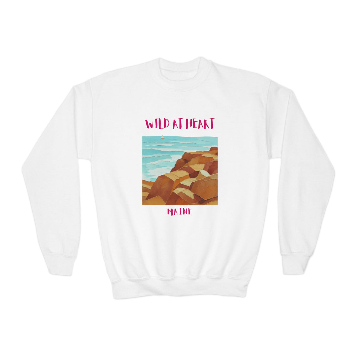 Maine Wild at Heart Youth Crewneck Sweatshirt