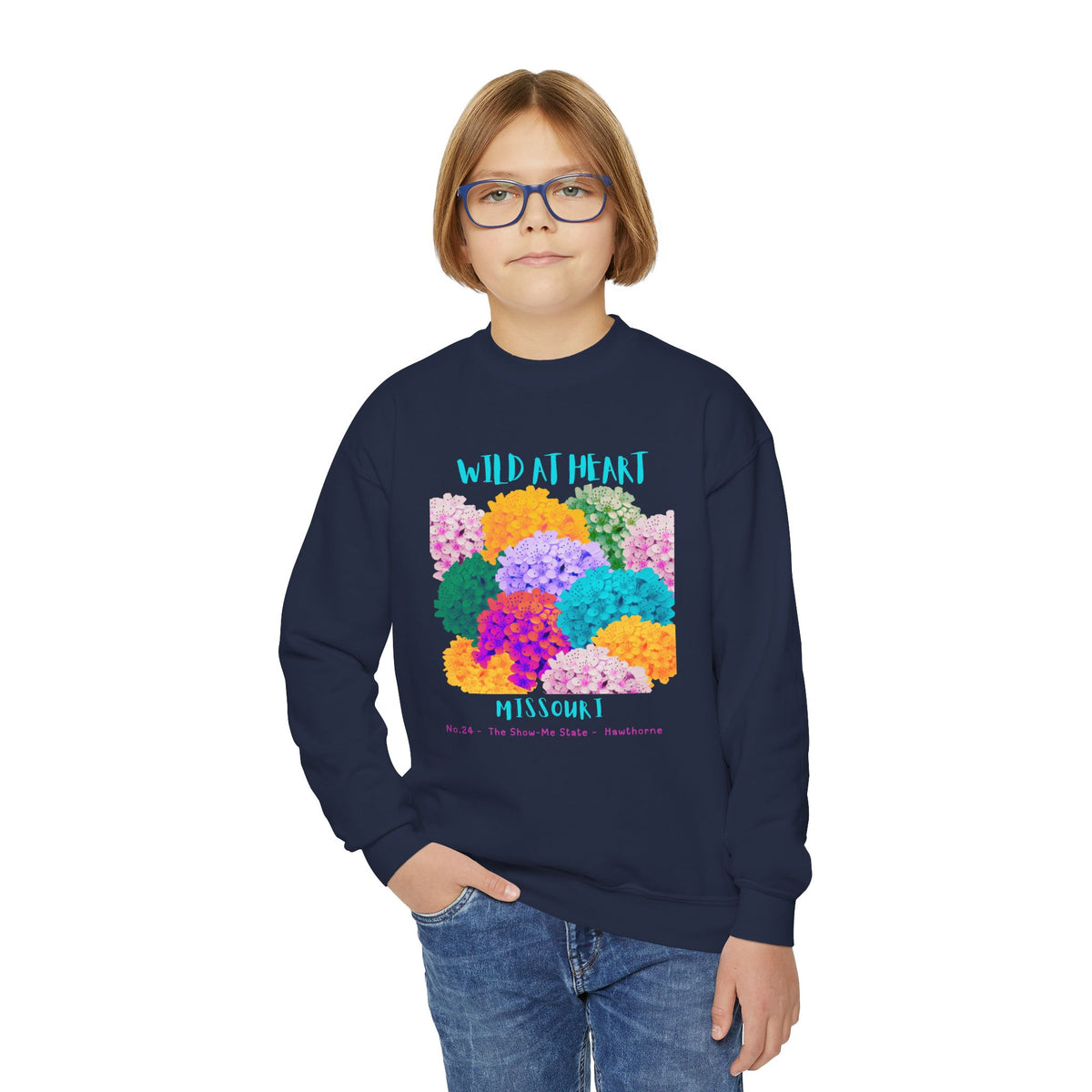 Missouri Wild at Heart Youth Crewneck Sweatshirt