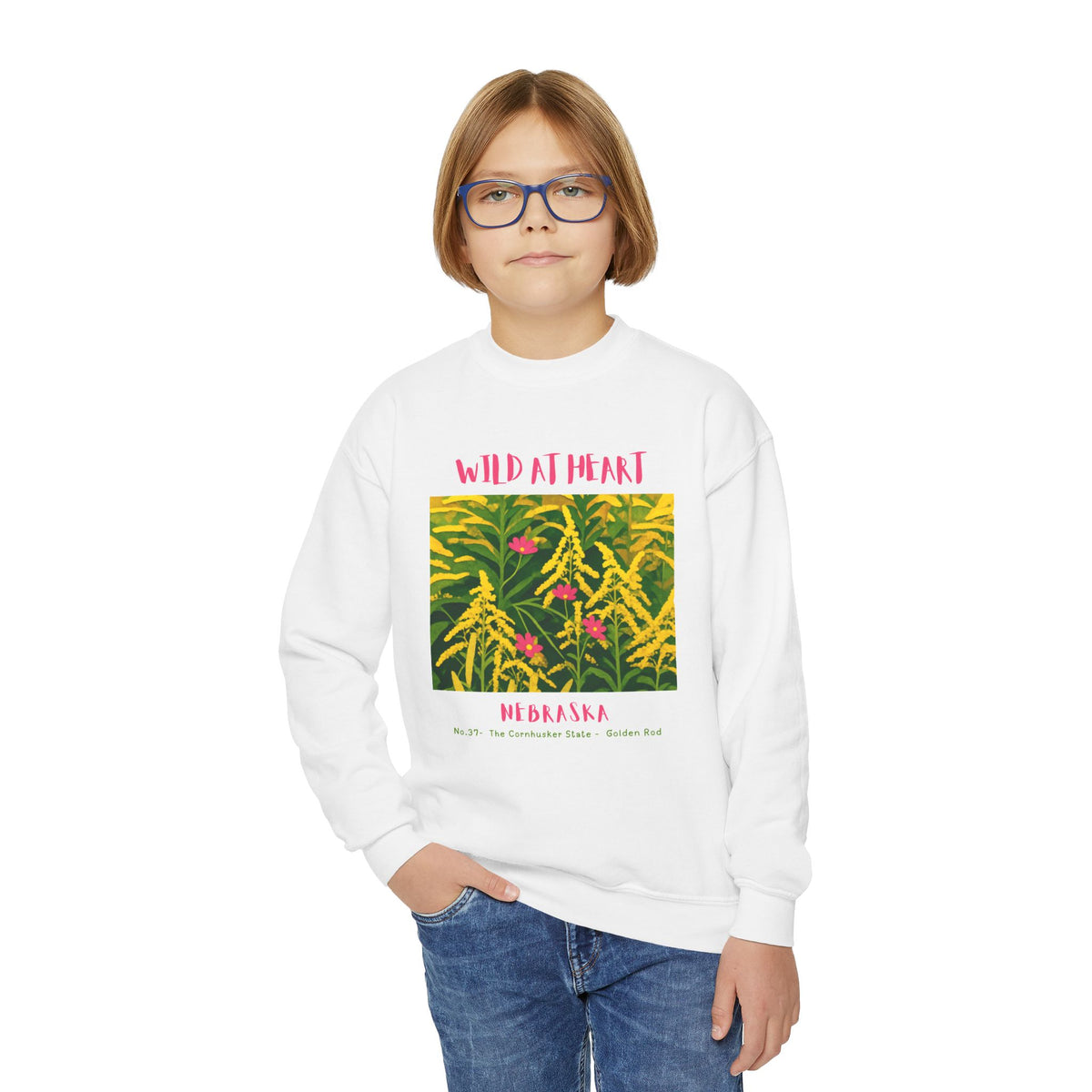 Nebraska Wild at Heart Youth Crewneck Sweatshirt