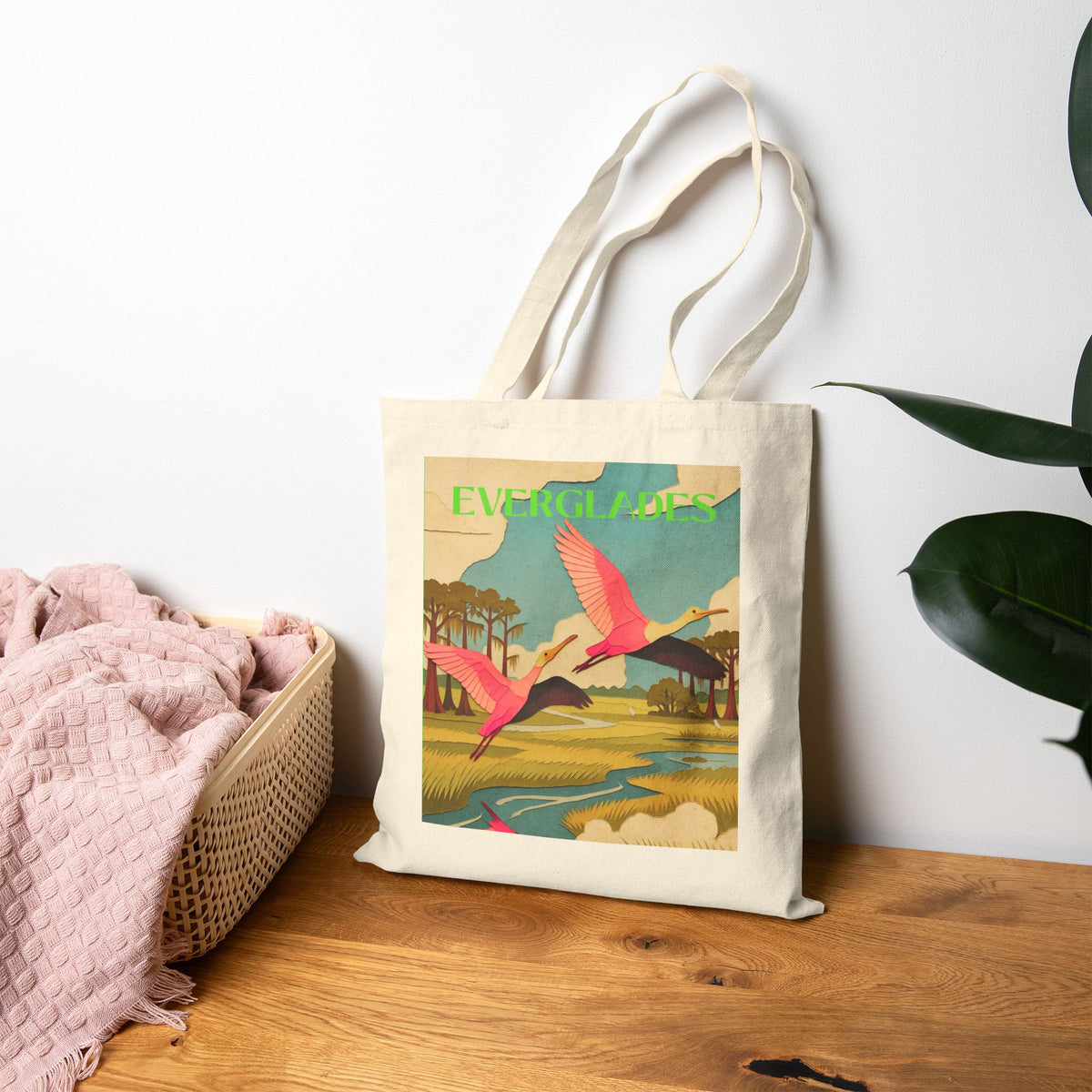 Everglades Wild at Heart Tote Bag - Retro National Park Tote