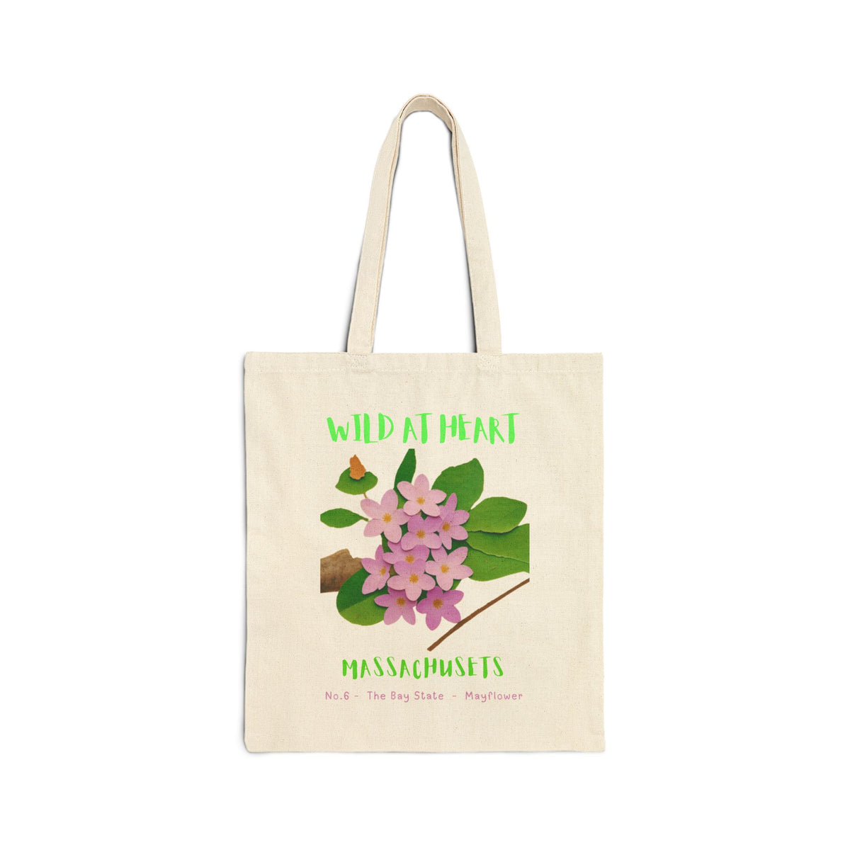 Wild at Heart Massachusetts Tote Bag – Canvas Nature Explorer Tote, Kids Adventure Gift