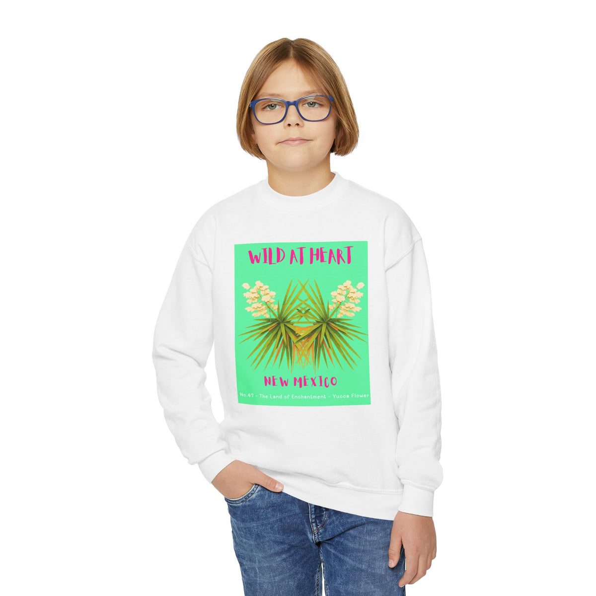 New Mexico Wild at Heart Youth Crewneck Sweatshirt