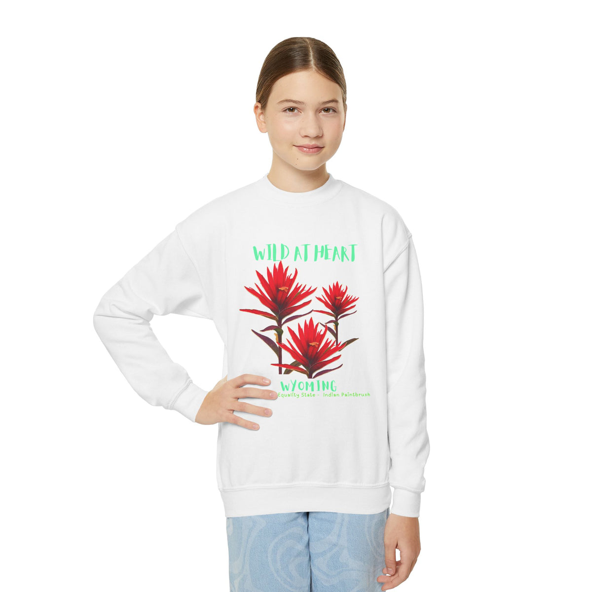 Wyoming Wild at Heart Youth Crewneck Sweatshirt