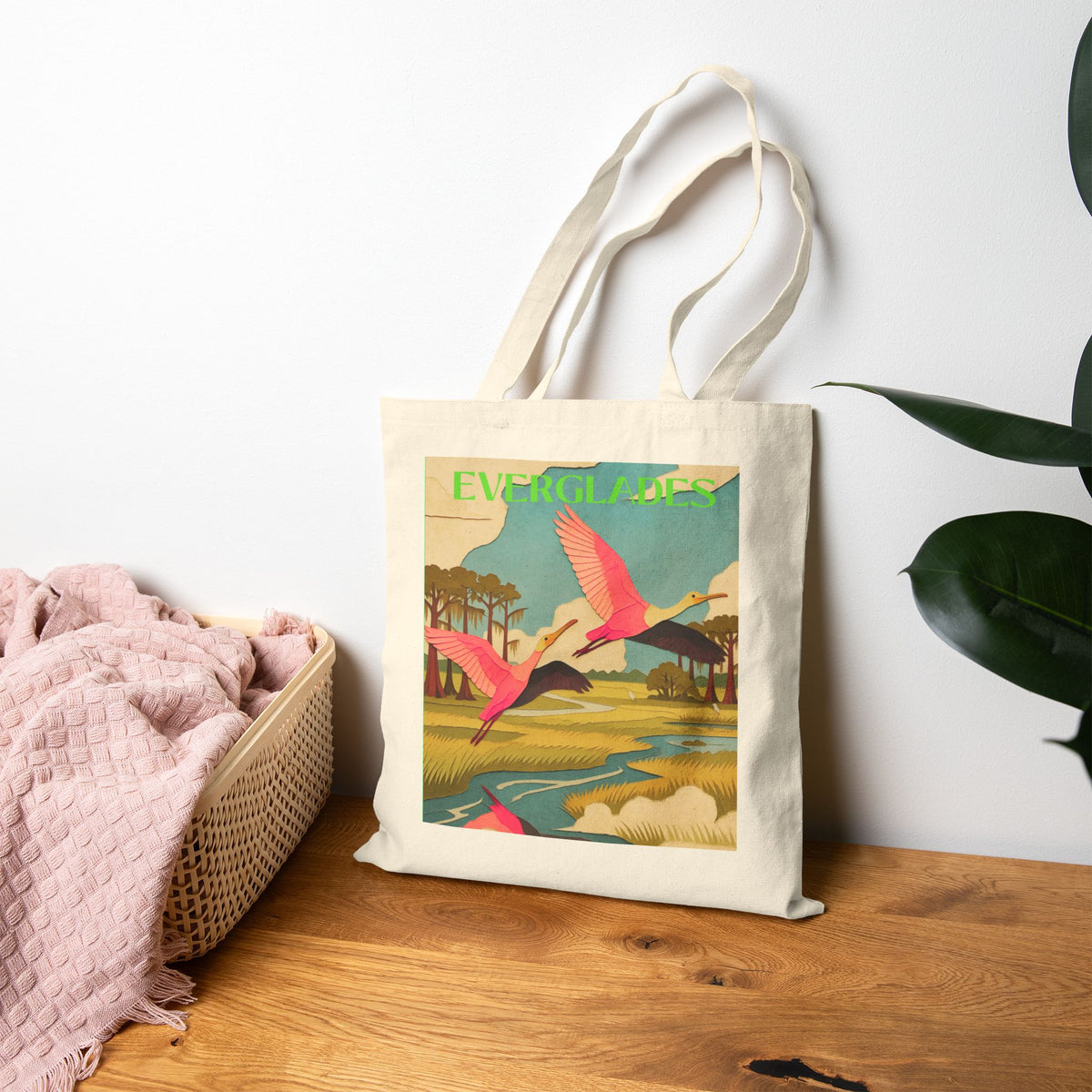 Everglades Wild at Heart Tote Bag - Retro National Park Tote