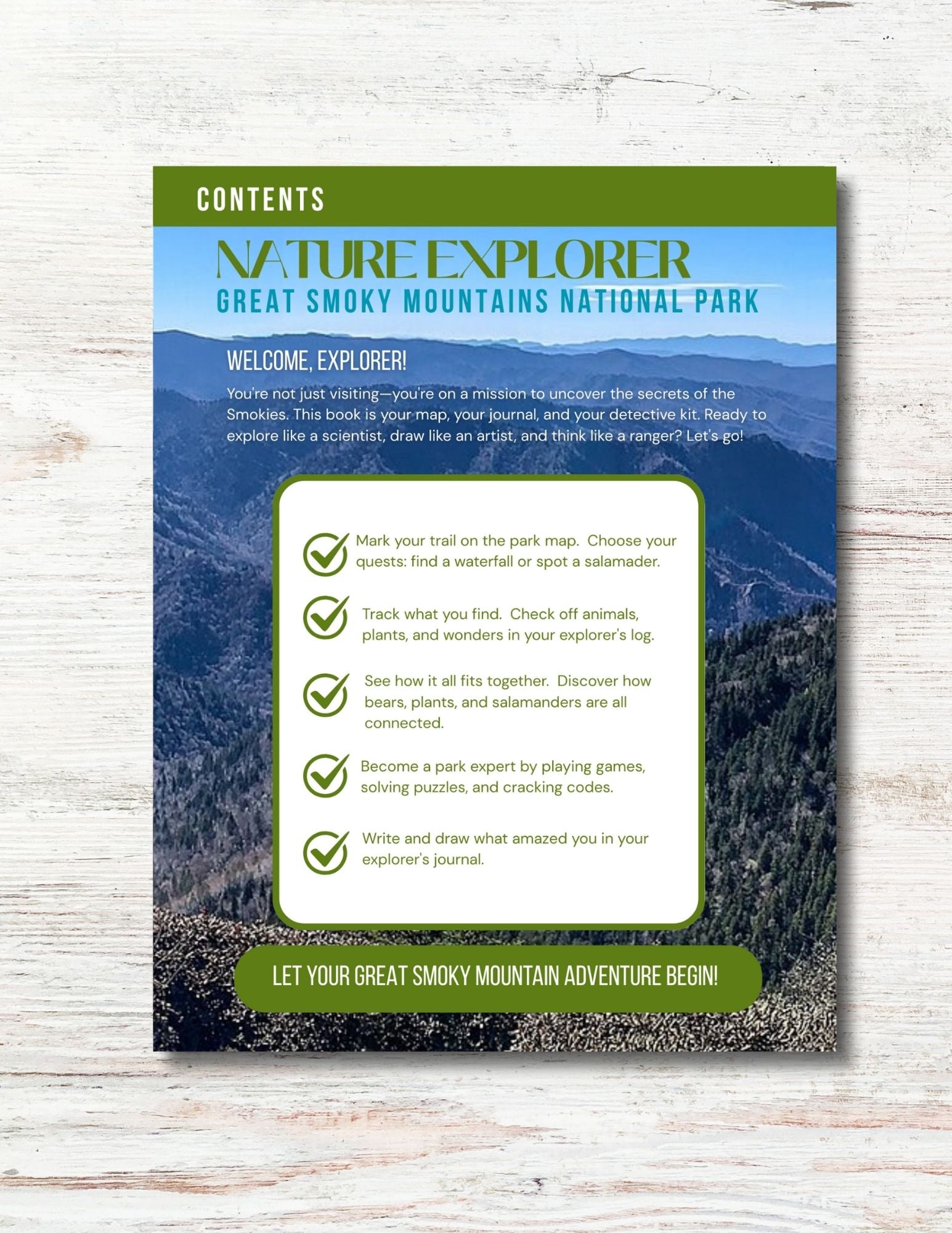 Great Smoky Mountains Activity Book for Kids