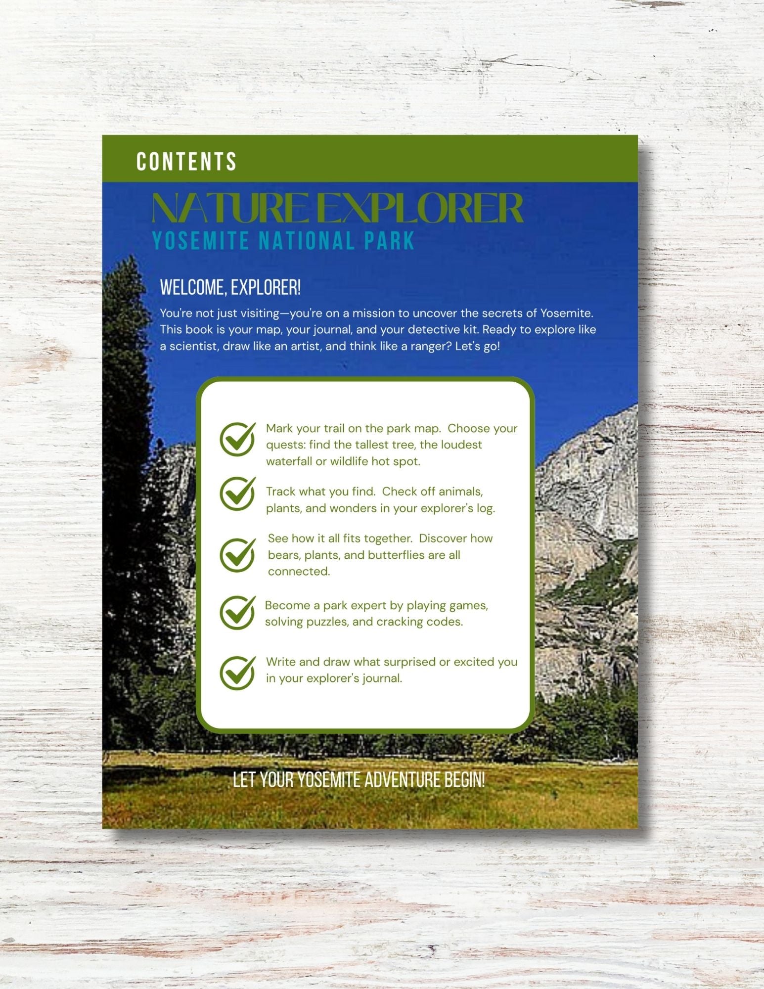 Yosemite National Park Activity Book for Kids