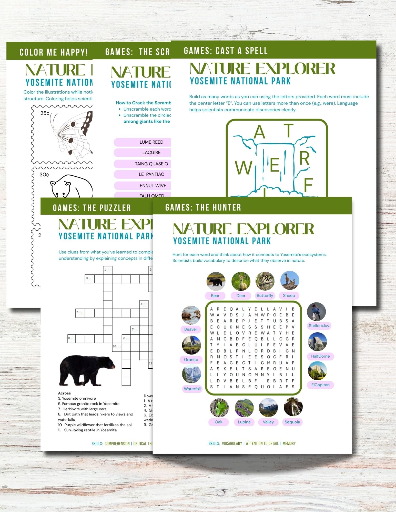 Yosemite National Park Activity Book for Kids