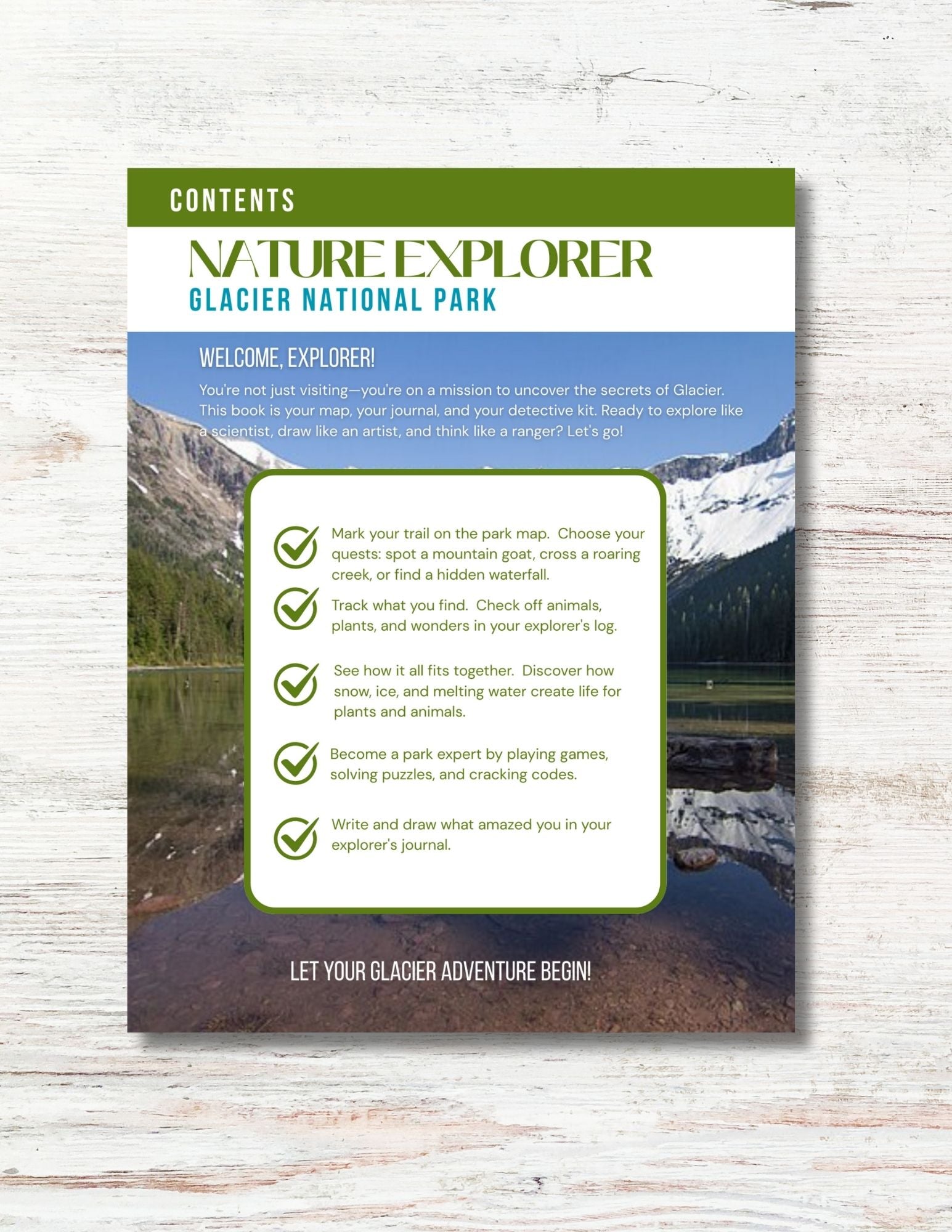 Glacier National Park Activity Book for Kids