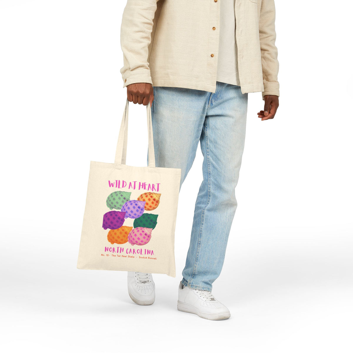 Wild at Heart North Carolina Tote Bag – Canvas Nature Explorer Tote, Kids Adventure Gift