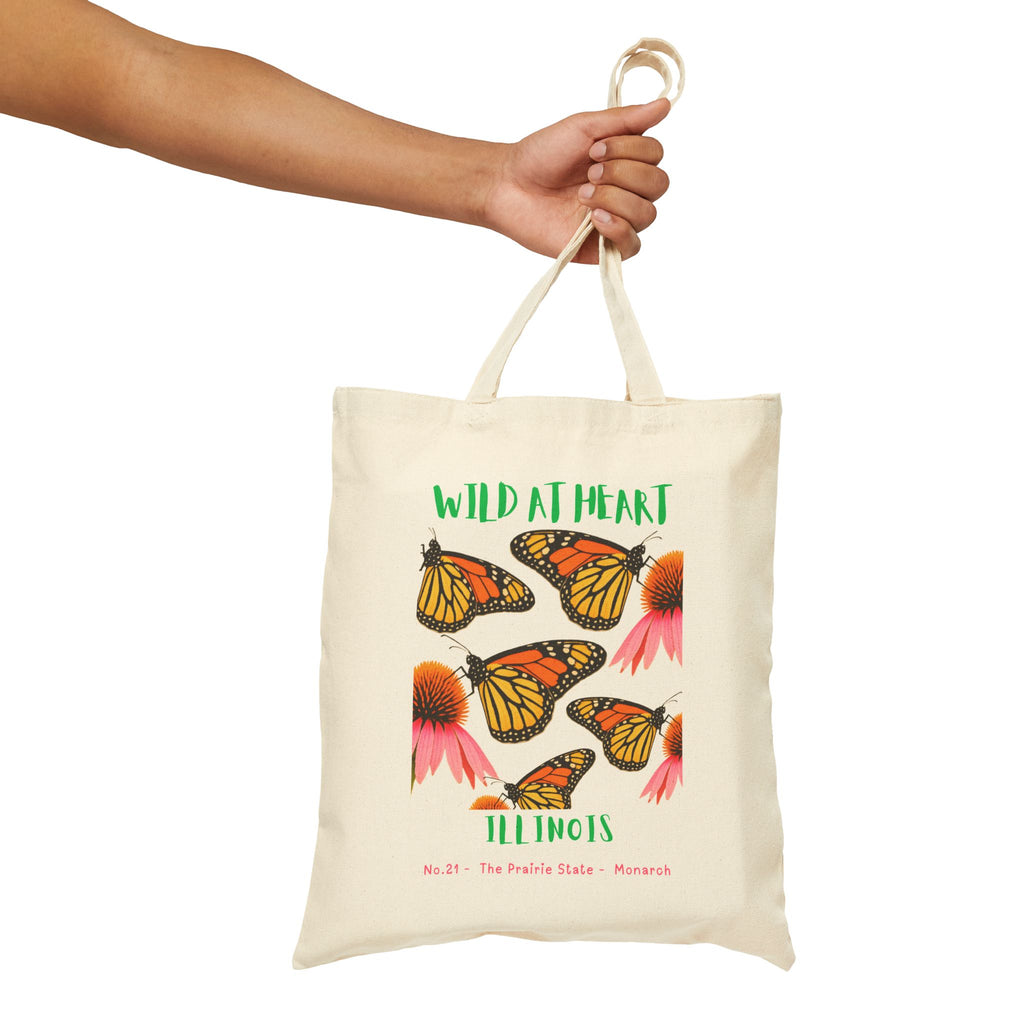 Wild at Heart Illinois Tote Bag – Canvas Nature Explorer Tote, Kids Adventure Gift