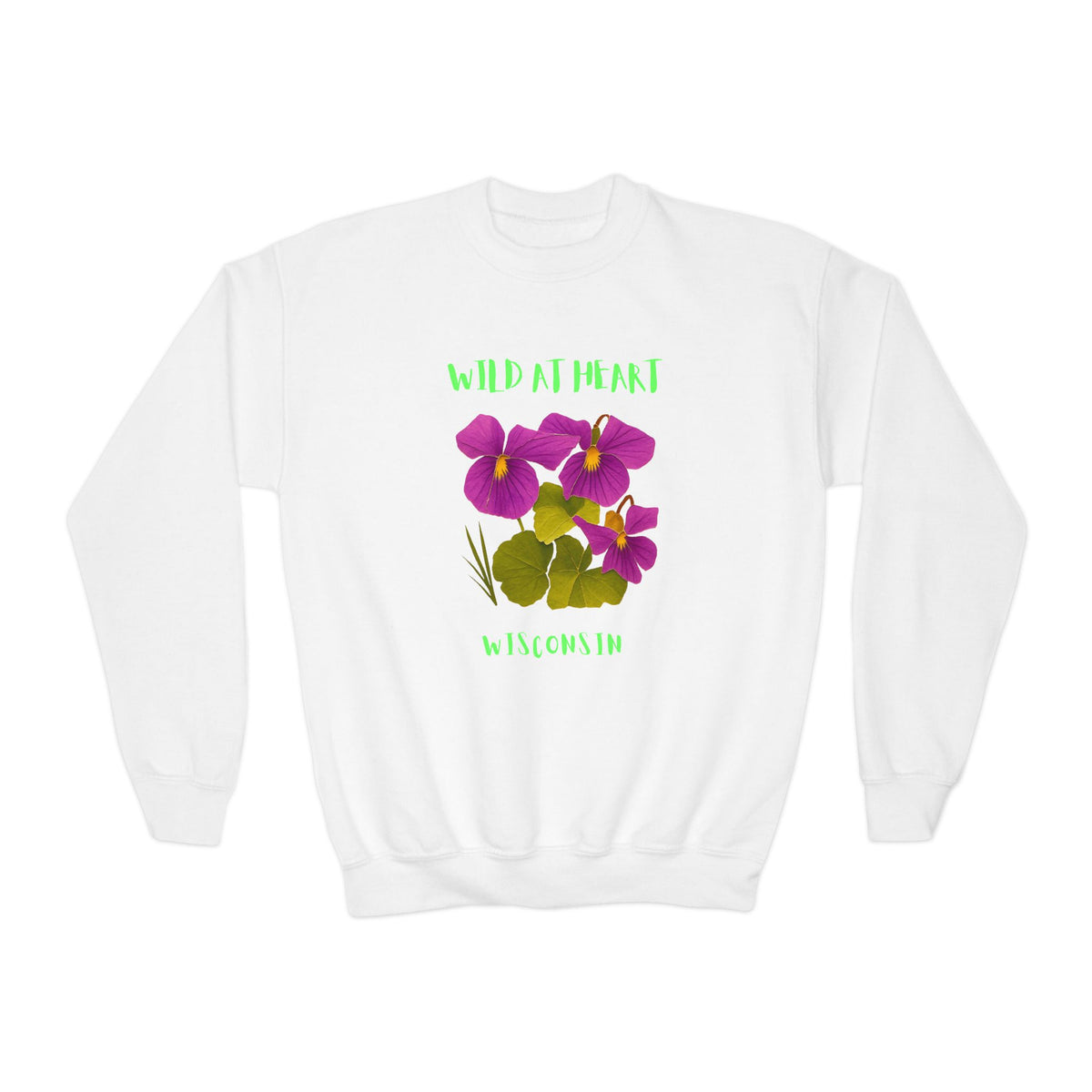 Wisconsin Wild at Heart Youth Crewneck Sweatshirt