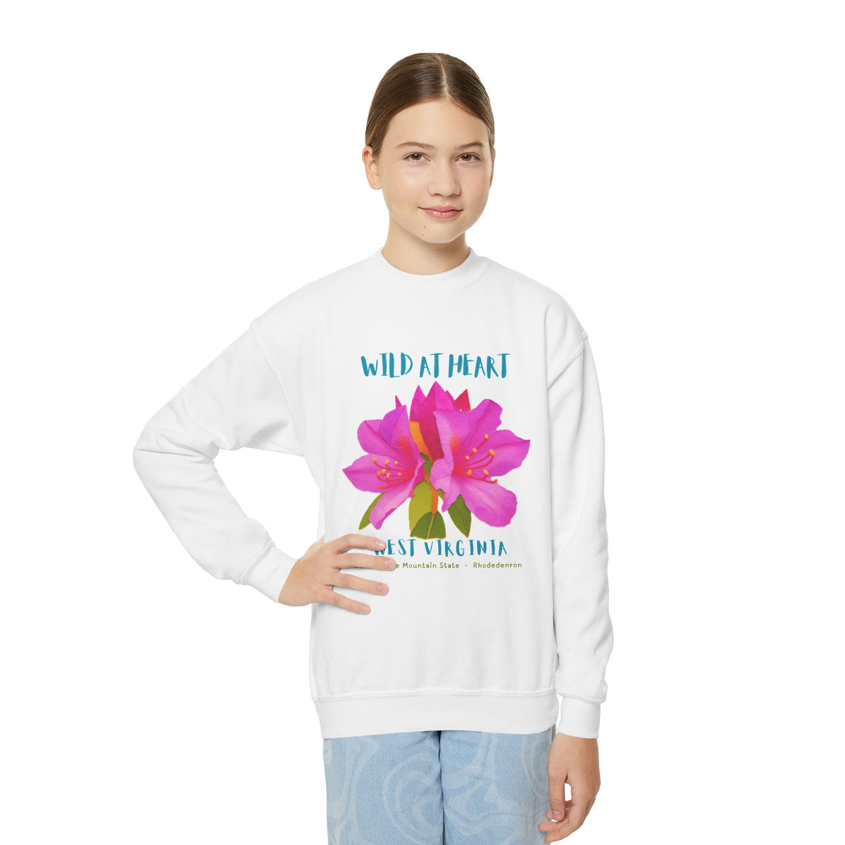 West Virginia Wild at Heart Youth Crewneck Sweatshirt