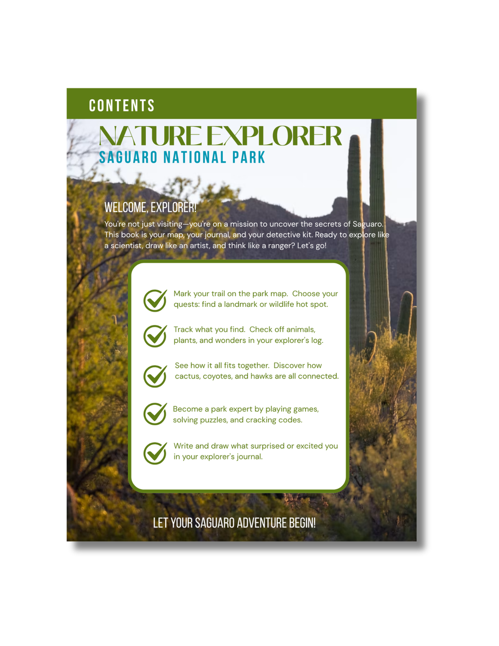 Saguaro National Park Activity Book for Kids