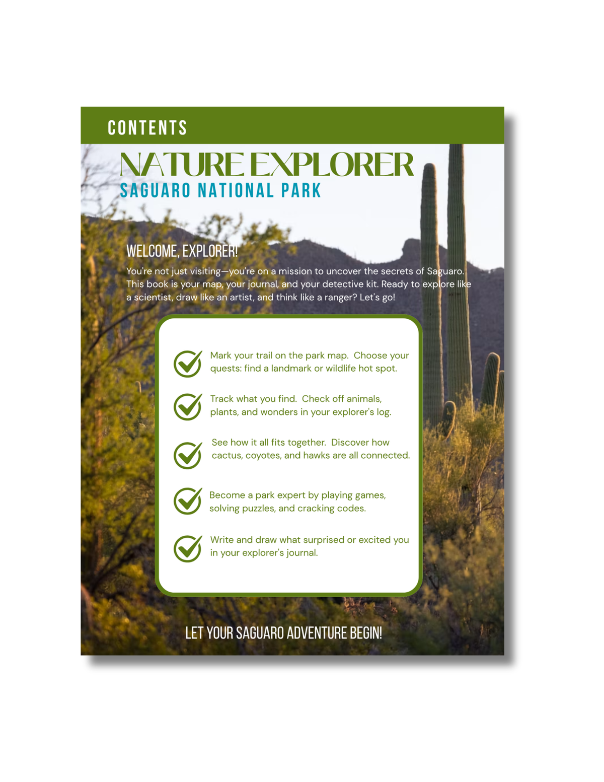 Saguaro National Park Activity Book for Kids