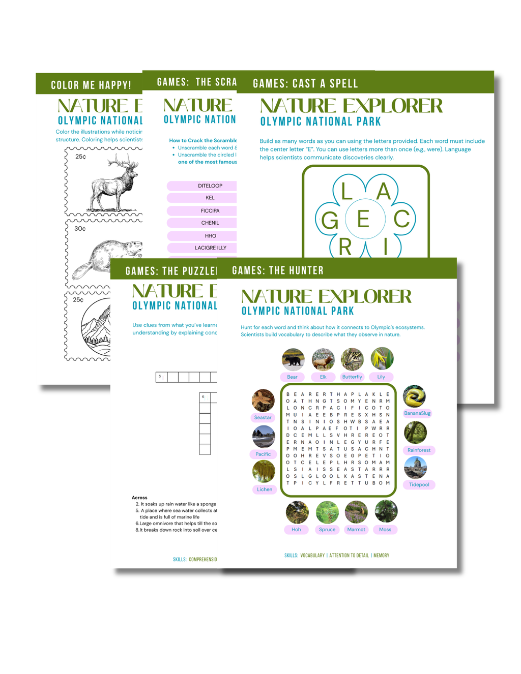 Olympic National Park Activity Book for Kids