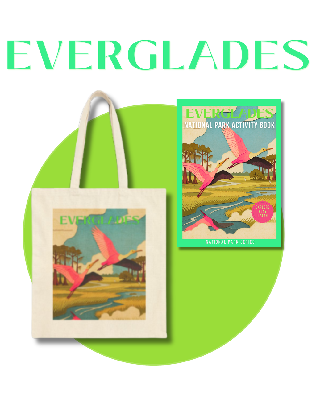 Everglades National Park Gift Set for Kids Ages 7-12 – Activity Book + Canvas Tote | Nature Explorer